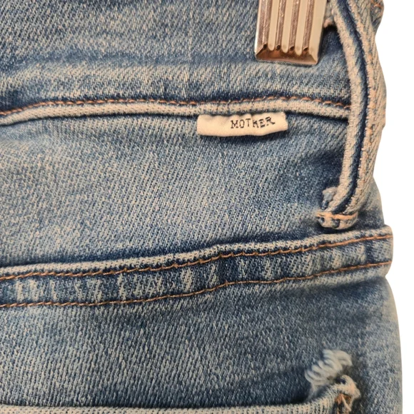 Mother The Weekender Fray Cropped Jeans Size 27 - Picture 9 of 13